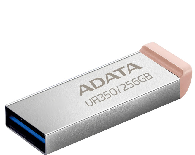 ADATA 威剛 USB3.2 奶茶色 UR350 256GB 隨身碟 高速傳輸 輕巧便攜 大容量儲存 時尚外觀, 1個