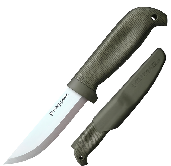 COLD STEEL 冷鋼 Finn Hawk 直刀 附刀鞘 CS20NPK 21.4cm 144g, 軍綠色, 1支