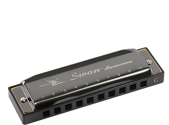 SWAN 10孔C調 10音口琴, 1個, 黑色