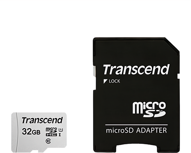 Transcend 創見 TF microSDHC-300S 記憶卡 附轉卡 TS32GUSD300S-A, 32GB, 1組