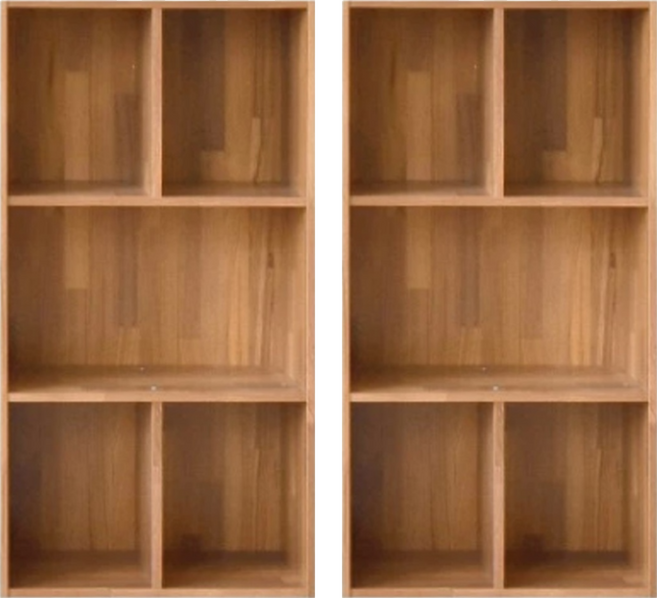 HOPMA 合馬家具 簡約五格櫃兩件組 G-S582PTK 17kg, 拼版柚木, 3層