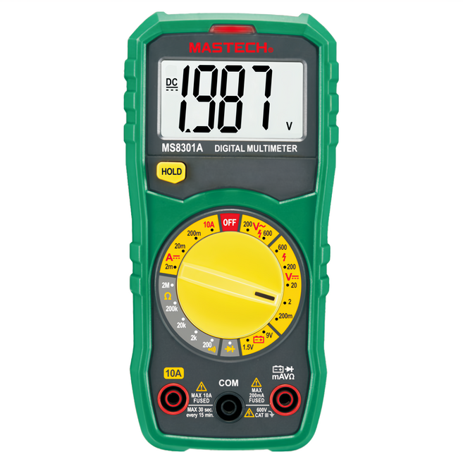 MASTECH 邁世 數字萬用表 手動量程 電壓電流電阻測試 MS8301A, 1個