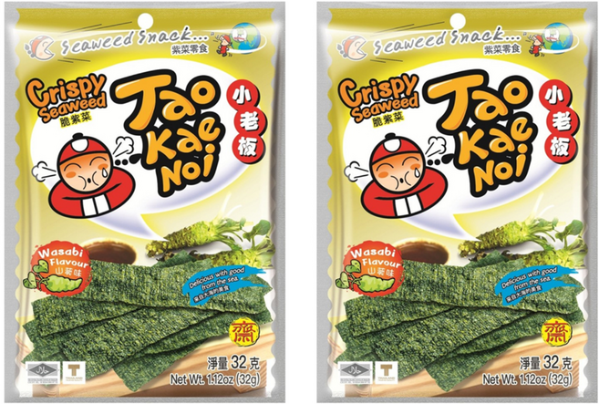 TAO KAE NOI 小老板 厚片海苔 山葵味, 32g, 2包
