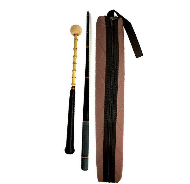 Saehwa 傳統樂器 高級長鼓槌套組 長鼓槌 + 竹伴奏槌 + 收納袋, 1組, 黑色