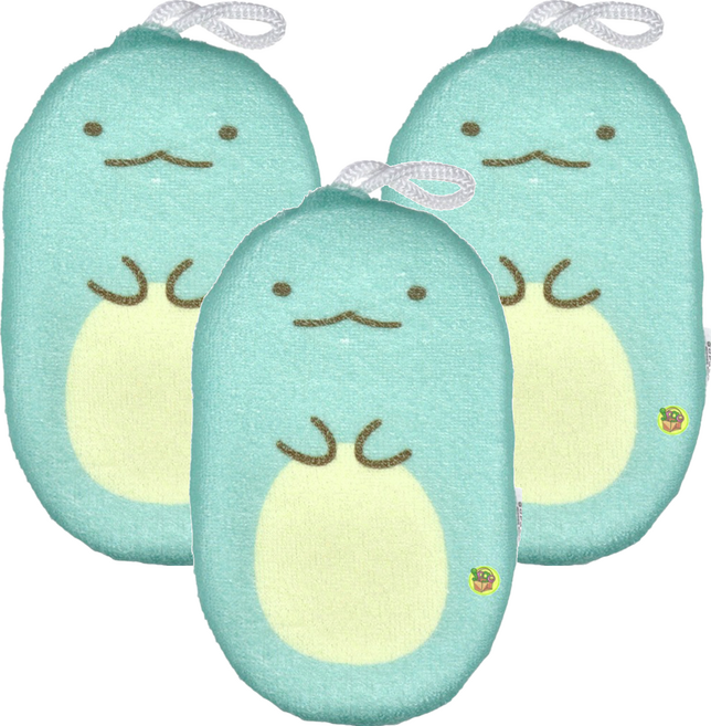 Sumikkogurashi 角落生物 沐浴海綿, 蜥蜴, 1入, 3個