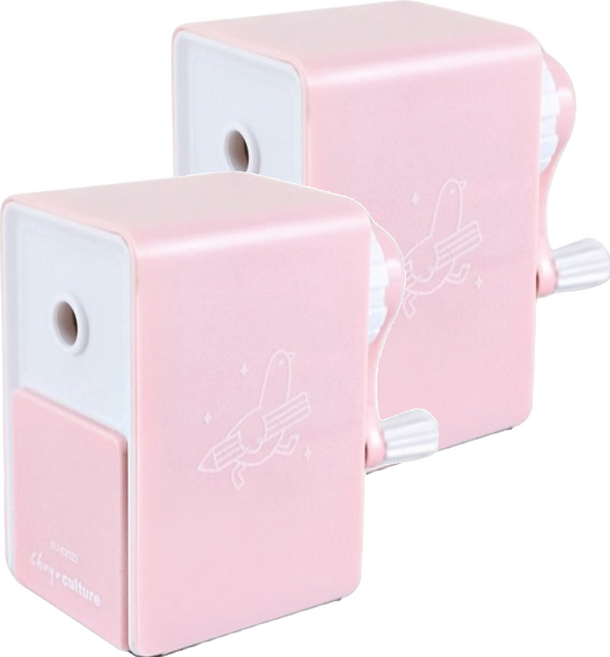 珠友文化 自動進退削筆機 適用直徑8mm鉛筆/色鉛筆, 粉色, 2個