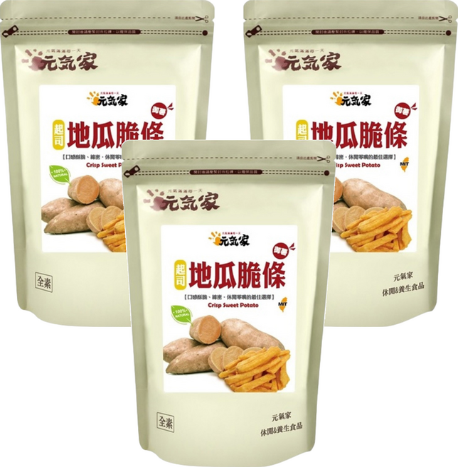 元氣家 御薯起司地瓜脆條, 100g, 3包