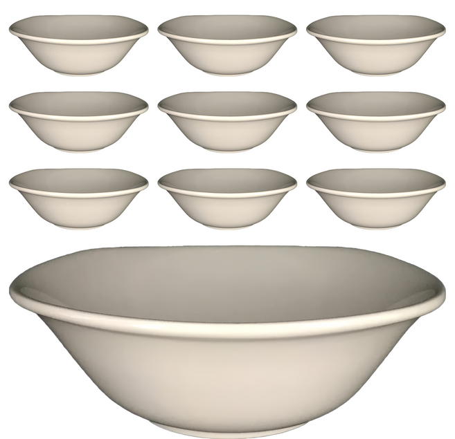 TATUNG 大同磁器 四邊深碗 17 x 17 x 6.1cm, 米色, 10個