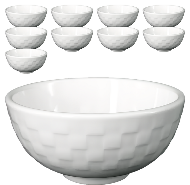 大同磁器 98型飯碗 4.5吋 經典設計 適用於米飯、湯品、麵食, 白色, 10個