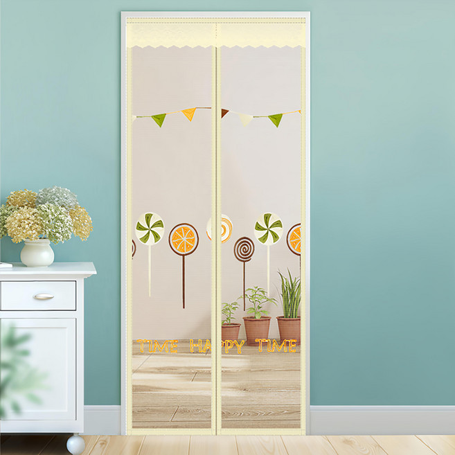 半島良品 魔術膠靜音磁吸防蚊門簾, 刺銹 棒棒糖 多色