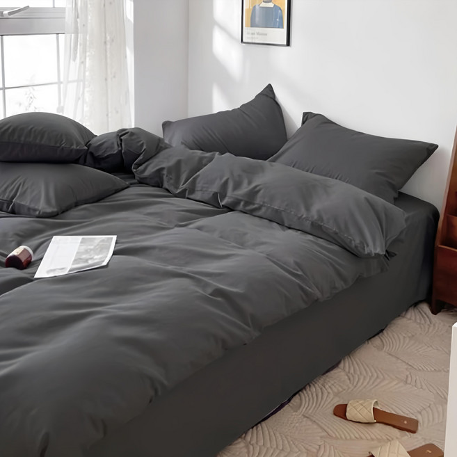 Aaron艾倫生活家×Roberta Colum 諾貝達卡文 經典素色舒柔棉床包 + 枕套 2個