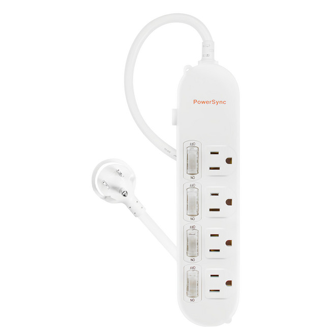PowerSync 群加 4開3P延長線 加大距離 4孔 PWS-EEA4427, 2.7m, 白色, 1條