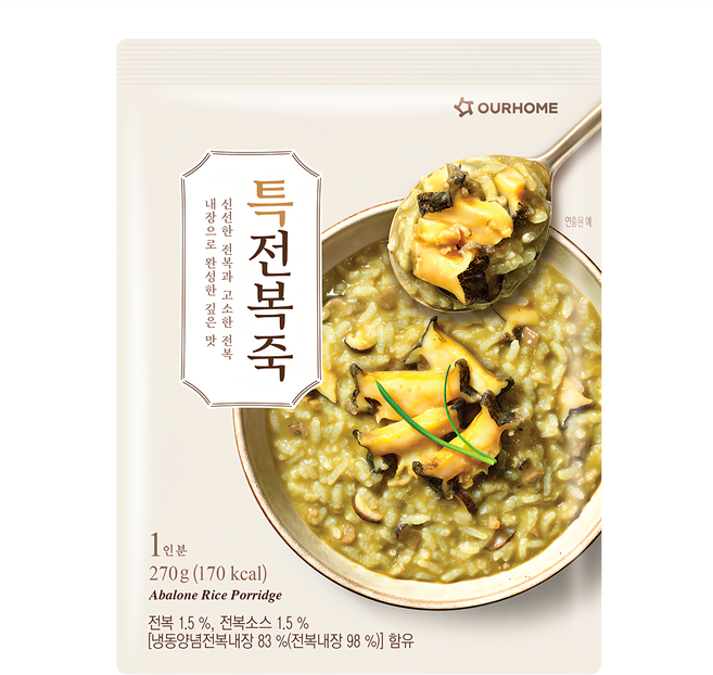 OURHOME 愛味弘 韓國鮑魚粥, 270g, 1包