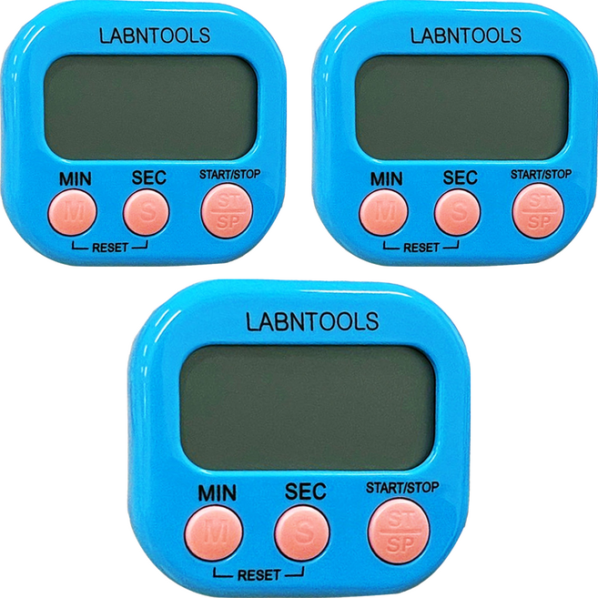 LAB&TOOLS 糖果色系電子計時器, 藍色, 3個