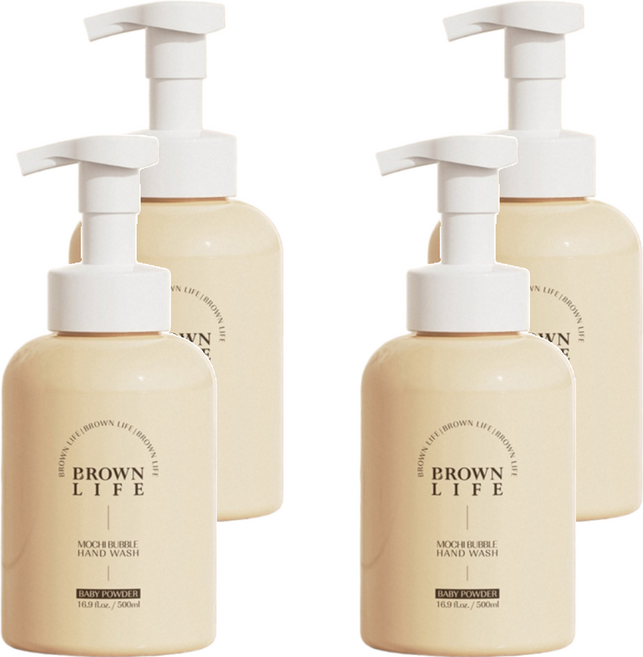 Brown Life 泡沫洗手乳 Baby Powder 香味 500ml, 4瓶
