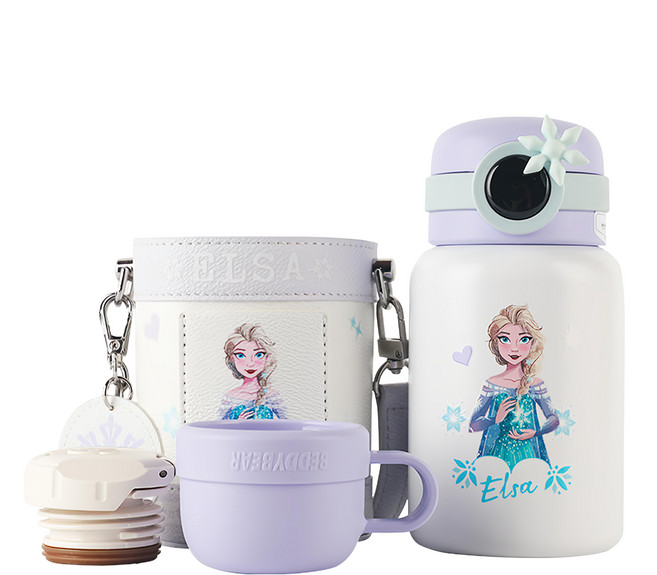BEDDYBEAR 杯具熊 圈圈兒童保溫水壺(圈圈艾莎), 圈圈艾莎 紫色, 480ml, 1個