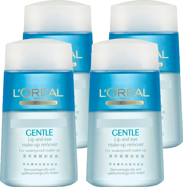 L'OREAL PARiS 巴黎萊雅 台灣公司貨 溫和眼唇卸妝液, 125ml, 4罐