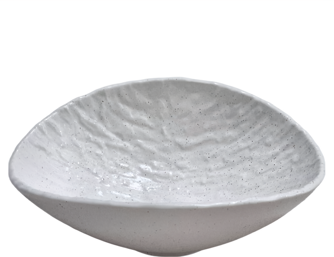 JUST HOME 星隱松皮紋沙拉碗 19.3 x 15.7 x 7cm, 白色, 1個
