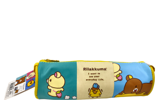 Rilakkuma 拉拉熊 圓筒筆袋, 顏色隨機, 1個