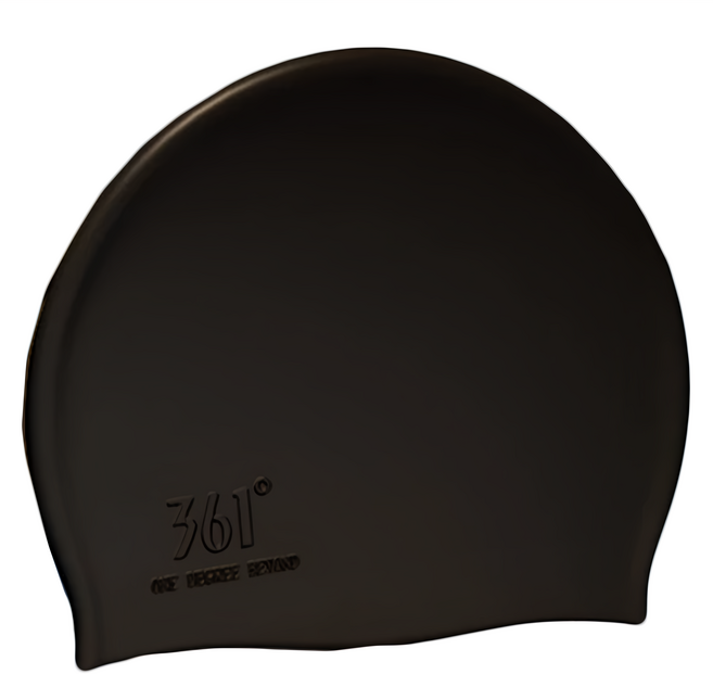 361 愛北鼻 成人矽膠泳帽 柔軟矽膠 舒適貼合 防水 輕若無物, 黑色, 1個