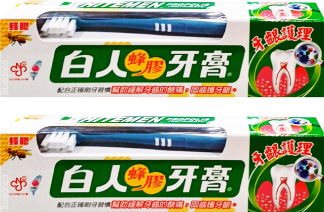 T.KI 白人 蜂膠牙膏 顏色隨機, 130g, 2組