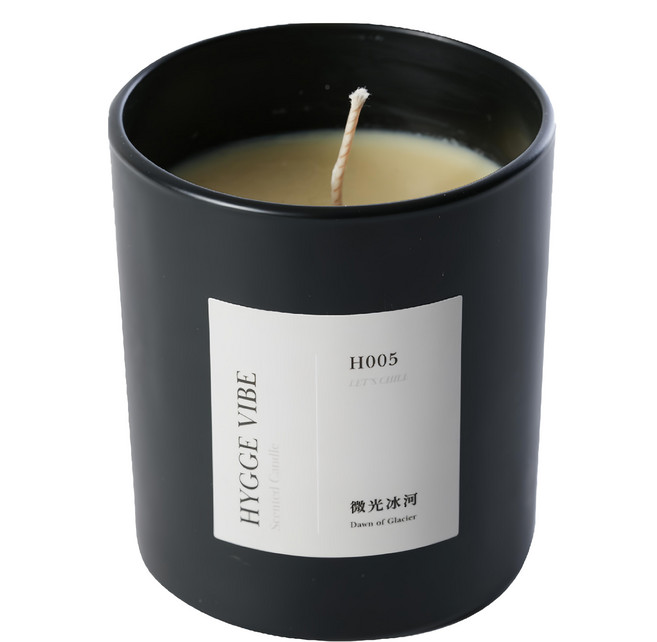 HYGGE VIBE 海格萊 香氛精油蠟燭 100%天然大豆蠟製作 寵物友善 神秘黑, 200g, 1個, 微光冰河