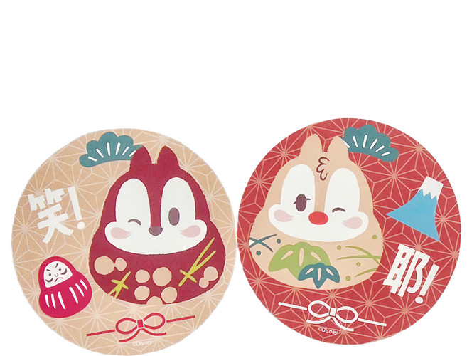CHIP 'N' DALE 迪士尼 軟式珪藻土杯墊, 福倒翁奇奇蒂蒂, 1組