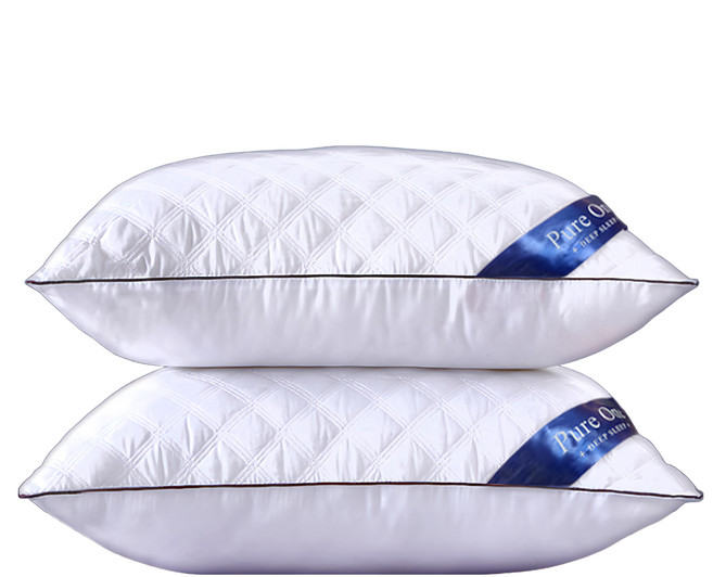 Pure One 七星級飯店 羽絲絨枕 抑菌抗菌枕頭 2個, 菱格紋, 1組