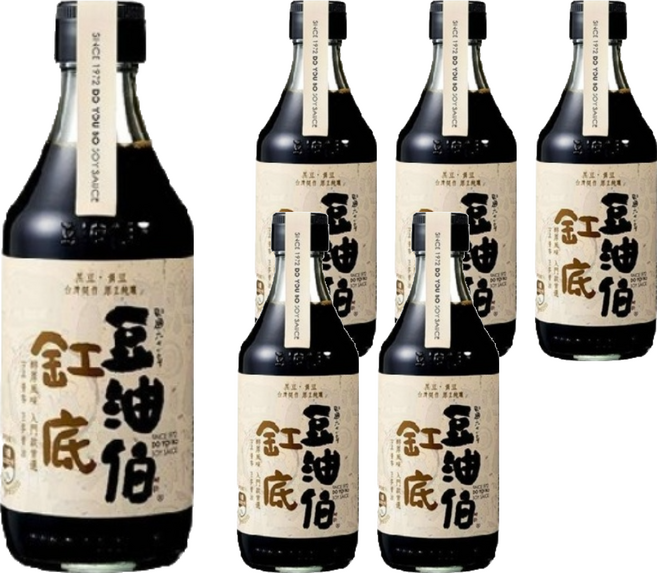 豆油伯 缸底釀造醬油, 300ml, 6瓶