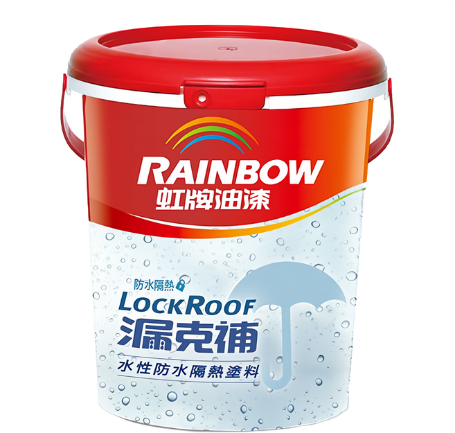 RAINBOW 虹牌油漆 漏克補水性防水塗料 424, 冷冽藍, 18.925L, 1桶