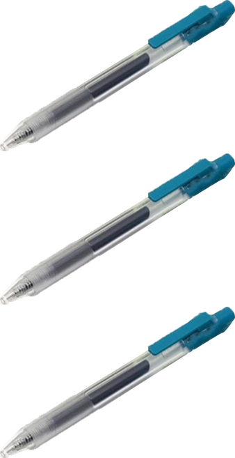 KaCO TURBO 速乾彩虹中性筆 0.5mm 一體式防滑筆握 彈性筆夾設計, 松石綠, 3支