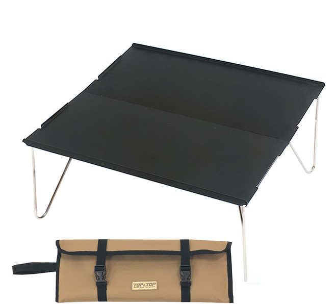 TOP&TOP 超輕量鋁合金迷你拼接桌 航空級鋁合金桌面 耐腐蝕抗氧化 承重佳, 黑色