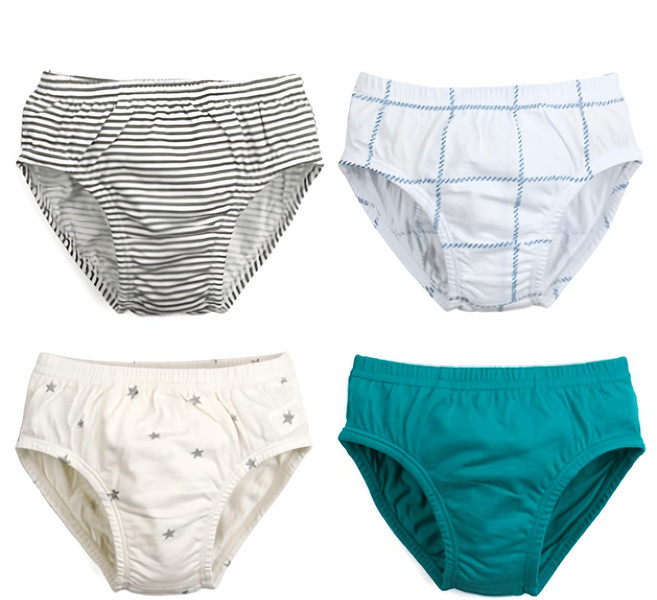 Maykids 男童款 簡約印花三角內褲 4件組 100%棉