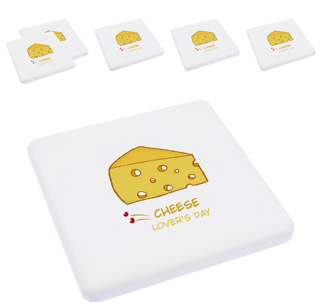 收納王妃 珪藻土杯墊, 起司日子, 6個