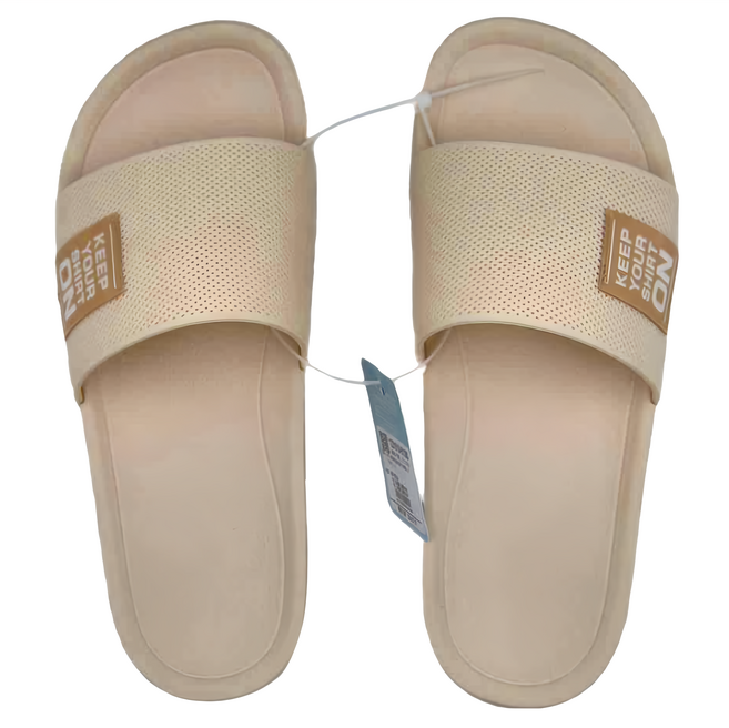 XUZU 舒筑 透氣格紋室外拖鞋, 米色, 25cm