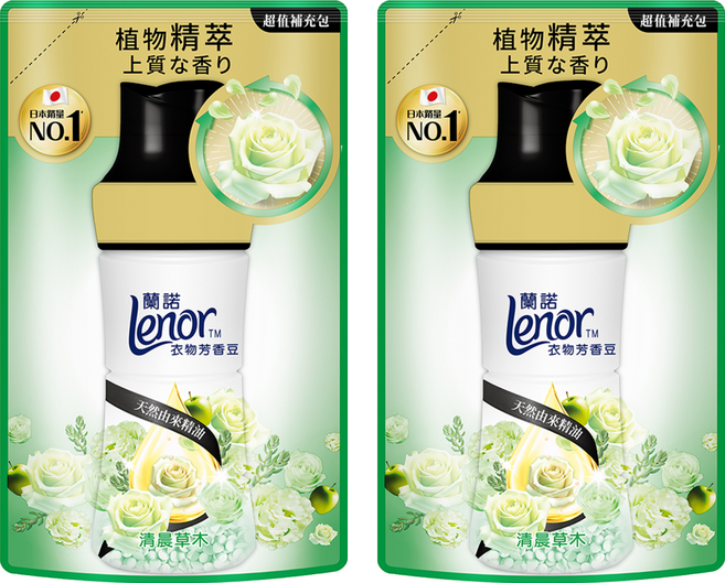 Lenor 蘭諾 衣物芳香豆 清晨草木 補充包, 440ml, 2包