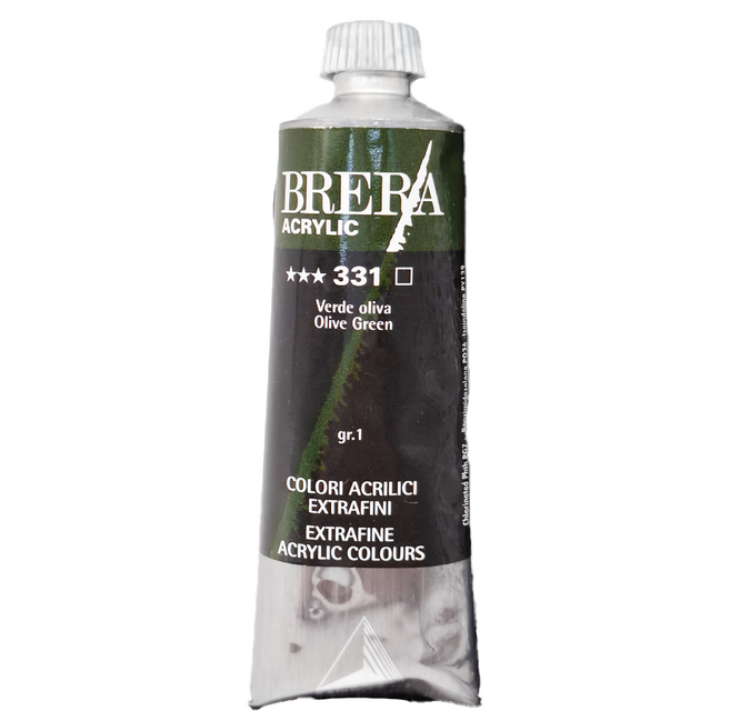 MaIMeRI 美利 BRERA 超細緻壓克力顏料 M0806331 S1 331OLIVE GREEN橄欖綠, 60ml, 1條