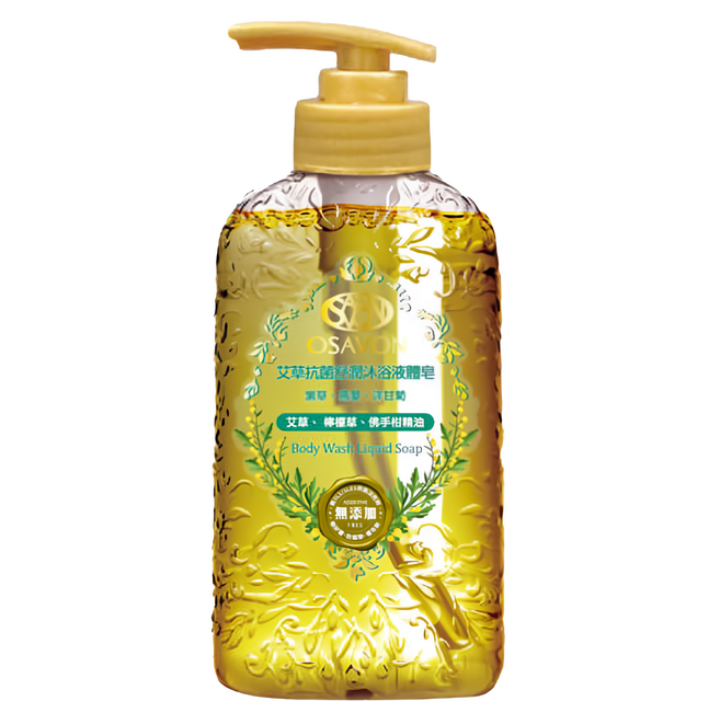 OSAVON 抗菌舒潤沐浴液體皂 艾草, 400ml, 1瓶