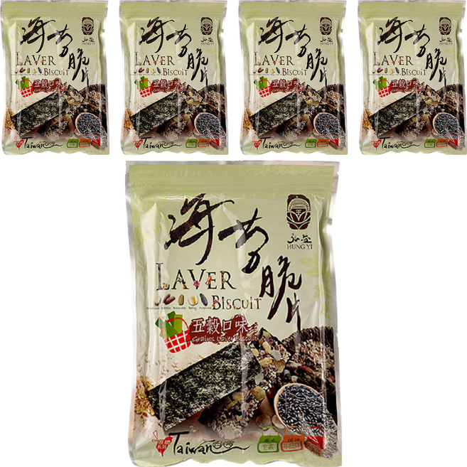 弘益 海苔堅果夾心脆片 五穀口味, 40g, 5包