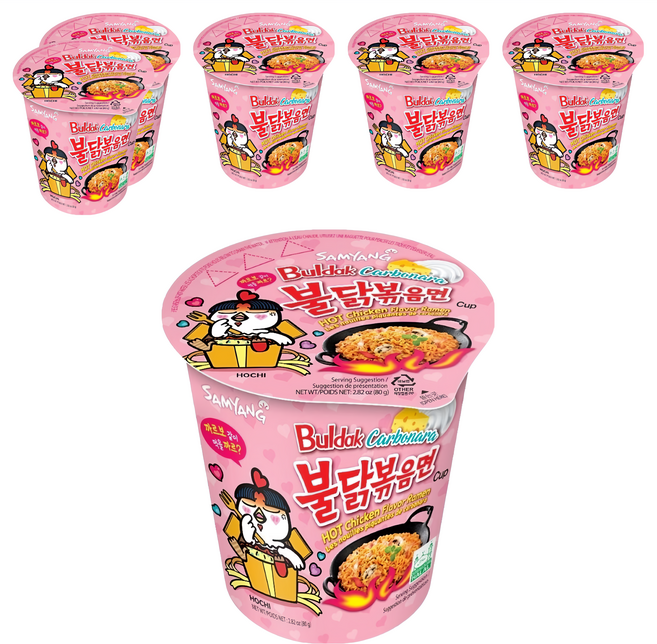 Buldak Ramen 奶油白醬火辣雞肉風味鐵板炒麵 80g, 6入