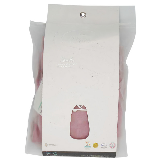 Swado 全階段可調整靜音好眠包巾 Set C3-SX17 竹纖紗布 0-3個月 (S) 玫瑰粉 含洗衣網