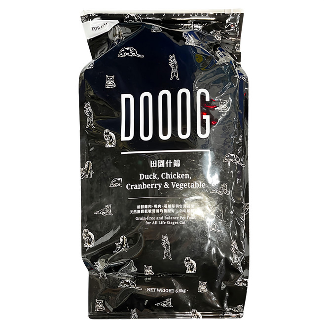 DOOOG 杜革 全齡貓 低敏無穀乾糧, 田園什錦, 6.8kg, 1包