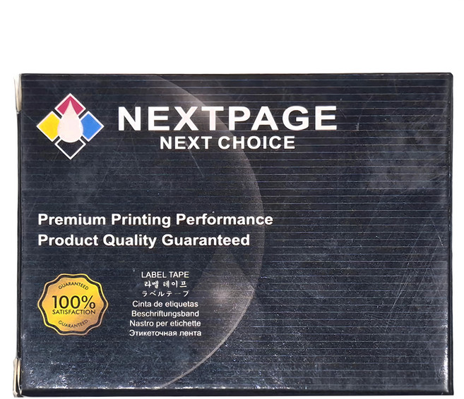 NEXTPAGE 台灣榮工 相容 副廠標籤帶/護貝標籤帶 適用PT系列標籤機 36mm, 銀底黑字, 8m