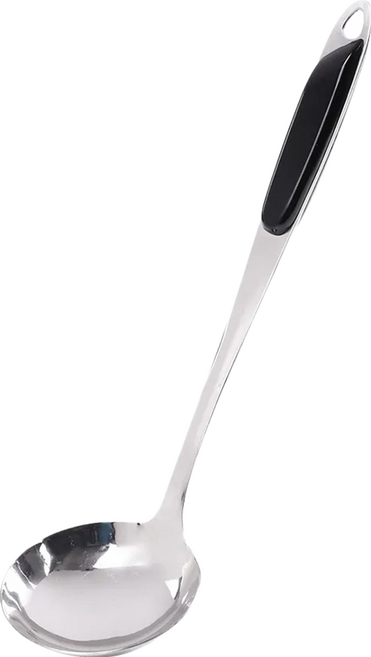 HIKARI 日光生活 漢諾威湯杓 34 x 9.7cm 不鏽鋼, 銀色 + 黑色, 1支