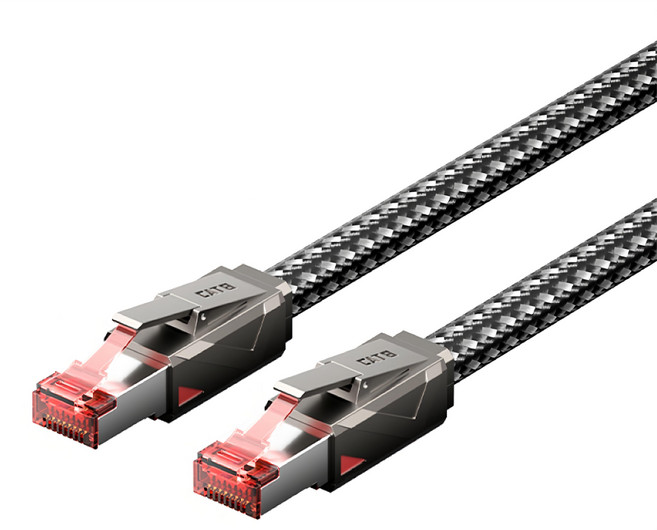 VEnTIOn 威迅 IKM系列 CAT8超高速電競級網路線 7.0mm加粗頂規鋅合金款 RJ45 8P8C, 1.5m, 灰色 + 黑色, 1條