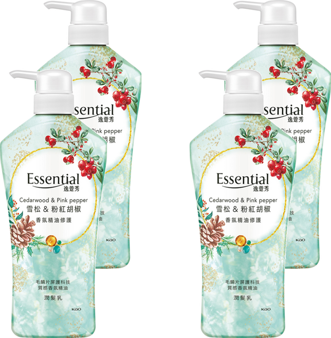 Essential 逸萱秀 雪松+粉紅胡椒護潤髮乳, 700ml, 4瓶