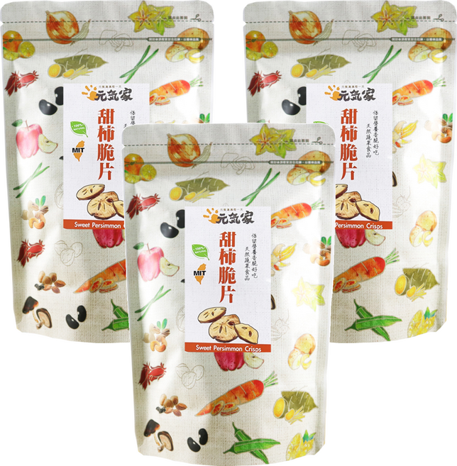 元氣家 甜柿脆片, 100g, 3包