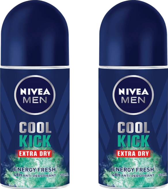 NIVEA 妮維雅 MEN 男士止汗爽身乳液 瞬間酷涼系列 激爽制汗, 柑橘, 50ml, 2瓶