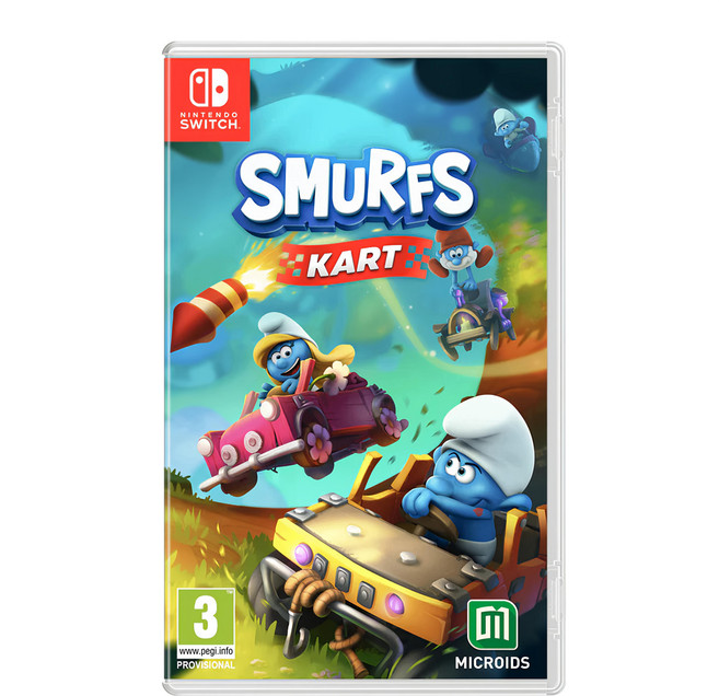 Nintendo 任天堂 SWITCH 盒裝遊戲片 NS 藍色小精靈 競速賽車 中英文版, NS /u85cd/u8272/u5c0f/u7cbe/u9748 /u7af6/u901f/u8cfd/u8eca /u4e2d/u82f1/u6587/u7248