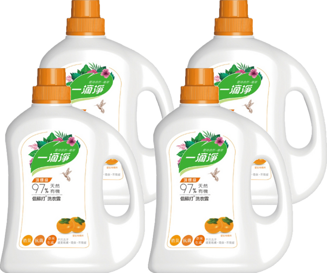 一滴淨 有機天然酵素消臭洗衣露 柿子, 2L, 4瓶